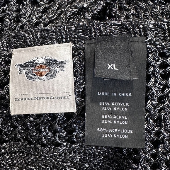 Harley Davidson Women’s Black Knit Sweater Metallic Shimmer XL - Picture 9 of 9